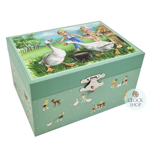 Geese Musical Jewellery Box With Dancing Horse (Invitation To Dance)