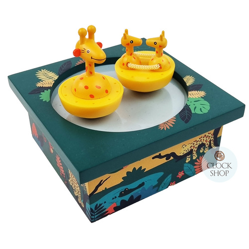 Giraffe Music Box With Spinning Figurines (Invitation to the Dance)