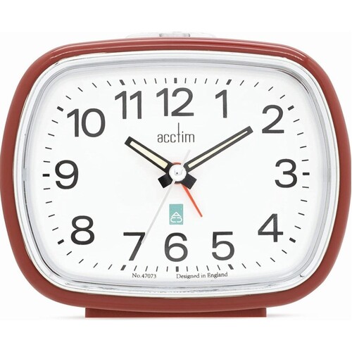 9cm Camille Red Analogue Alarm Clock By ACCTIM image