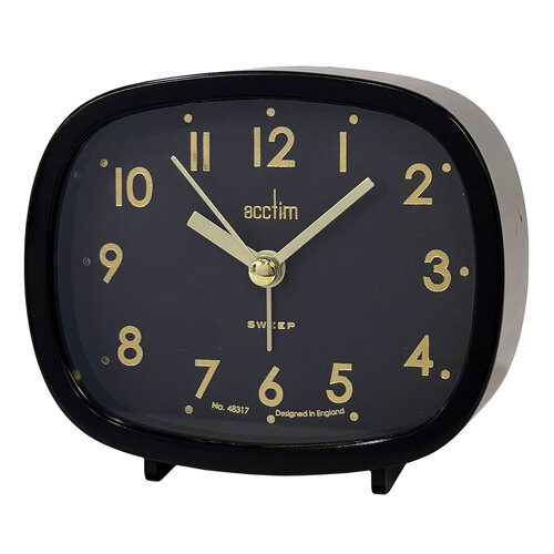 9cm Hilda Black Analogue Alarm Clock By ACCTIM image