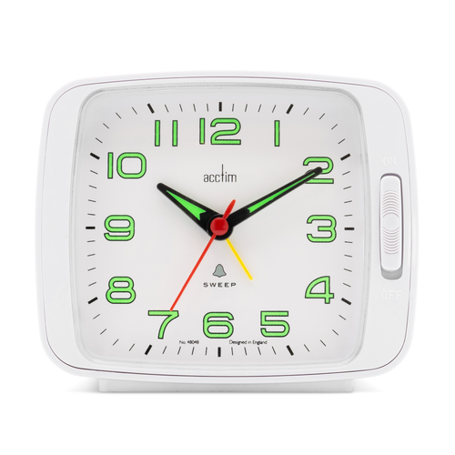 10cm Ada White Analogue Alarm Clock By ACCTIM image