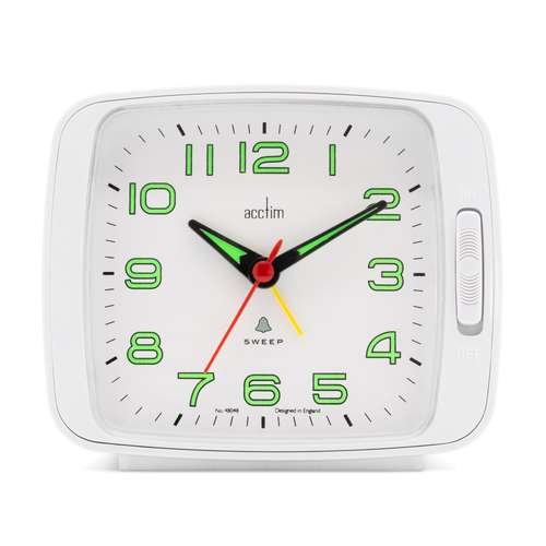 10cm Ada White Analogue Alarm Clock By ACCTIM