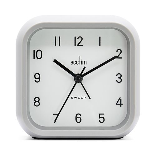10cm Carter Grey Analogue Alarm Clock By ACCTIM image