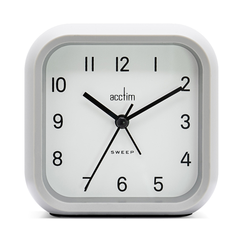 10cm Carter Grey Analogue Alarm Clock By ACCTIM