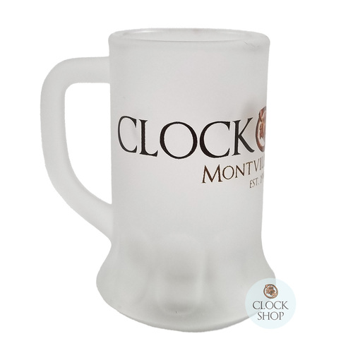 Mini Stein Frosted Shot Glass With Clock Shop Logo image