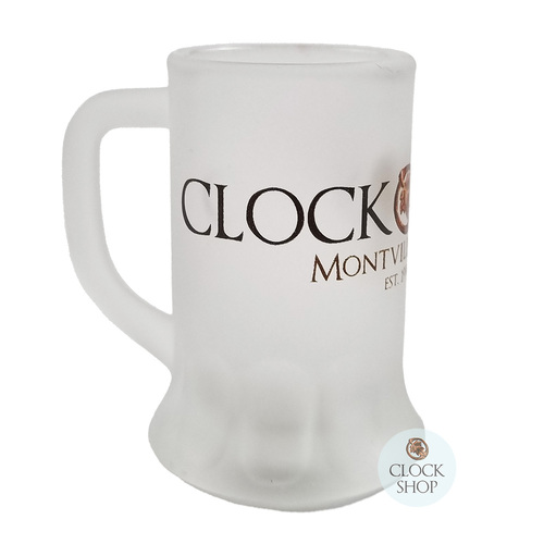 Mini Stein Frosted Shot Glass With Clock Shop Logo