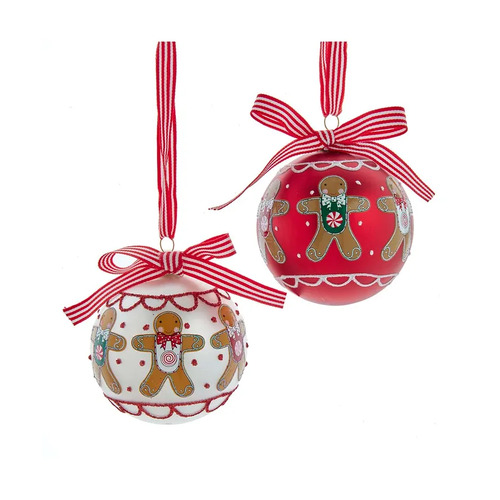 Gingerbread Glass Bauble Hanging Decoration- Assorted Designs image