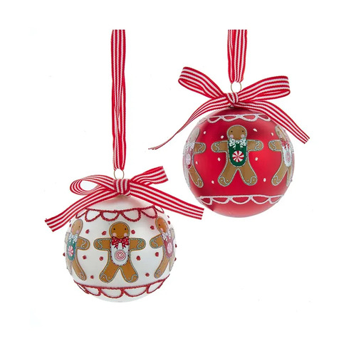 Gingerbread Glass Bauble Hanging Decoration- Assorted Designs
