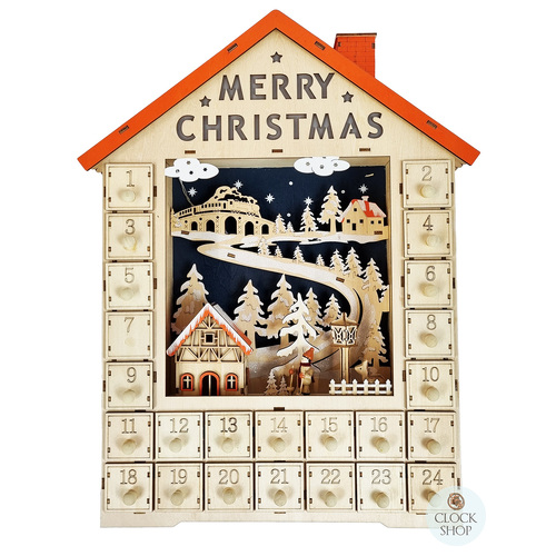 49cm Merry Christmas Skiing LED Advent Calendar image