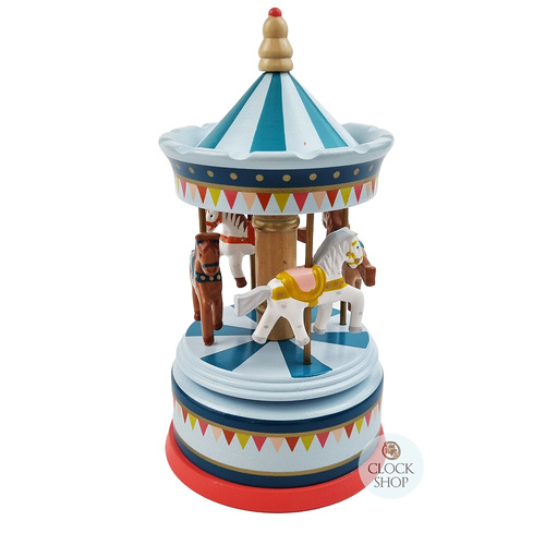 Blue Carousel Music Box With Horses (Fur Elise) image
