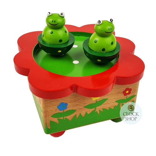 Frog Music Box With Spinning Animals (Merrily We Roll Along)