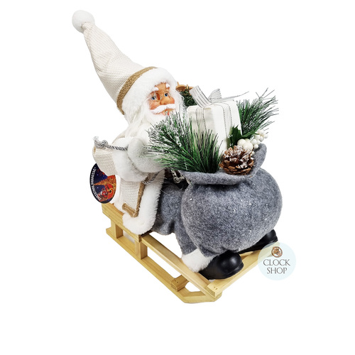 45cm Sitting Santa Claus on Sleigh- Frank image