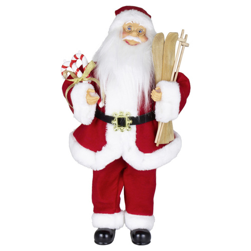 45cm Santa Claus Holding Skis with Music and Animation