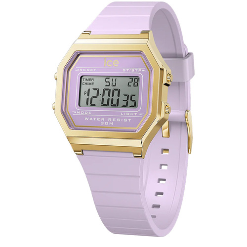 32mm Digit Retro Collection Lavender Purple & Gold Digital Womens Watch By ICE-WATCH image