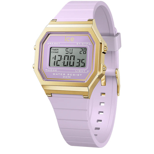 32mm Digit Retro Collection Lavender Purple & Gold Digital Womens Watch By ICE-WATCH