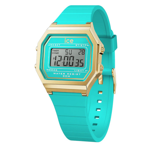 32mm Digit Retro Collection Turquoise & Gold Digital Womens Watch By ICE-WATCH image