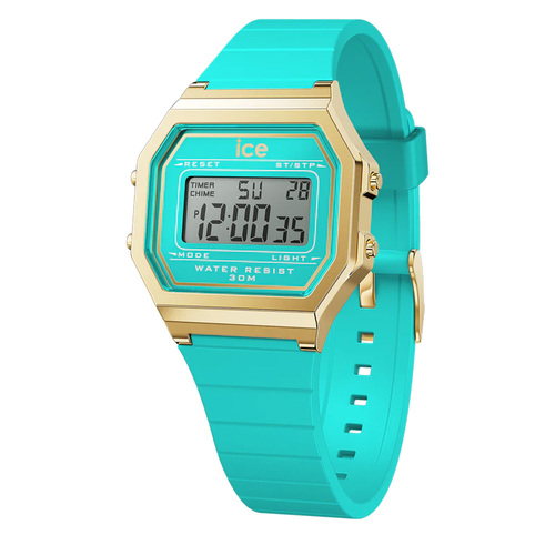 32mm Digit Retro Collection Turquoise & Gold Digital Womens Watch By ICE-WATCH