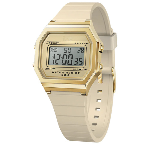 32mm Digit Retro Collection Cream & Gold Digital Womens Watch By ICE-WATCH