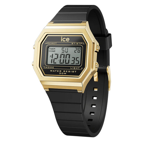 32mm Digit Retro Collection Black & Gold Digital Womens Watch By ICE-WATCH