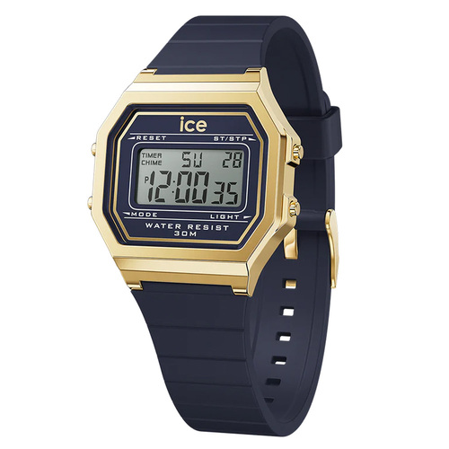 32mm Digit Retro Collection Twilight Blue & Gold Digital Womens Watch By ICE-WATCH