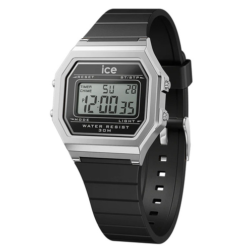 32mm Digit Retro Collection Black & Silver Digital Womens Watch By ICE-WATCH