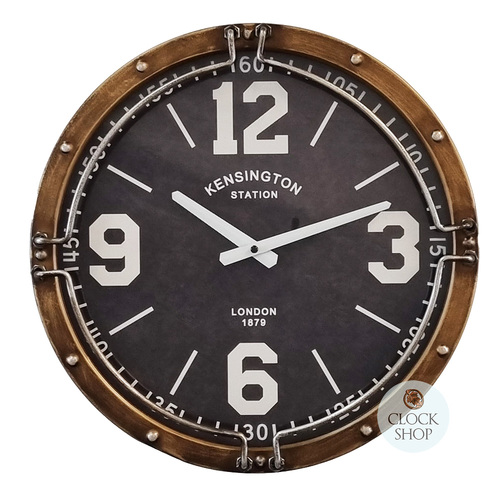 40cm Lorenzo Black and Bronze Wall Clock By COUNTRYFIELD