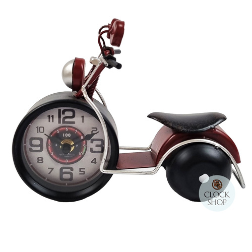 16.5cm Red Scooter Battery Table Clock By COUNTRYFIELD