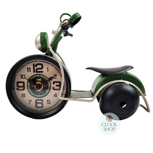 16.5cm Green Scooter Battery Table Clock By COUNTRYFIELD