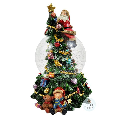 18.5cm Musical Snow Globe With Santa On Christmas Tree (Oh Christmas Tree)