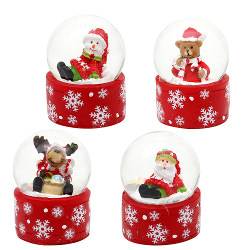 5cm Red Christmas Snow Globe- Assorted Designs