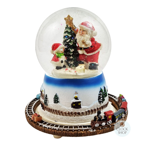 16cm Musical Snow Globe With Moving Train & LED Glitter Snow Storm (We Wish You A Merry Christmas)