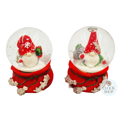 6.5cm Santa Gnome On Gift Bag Snow Globe- Assorted Designs image