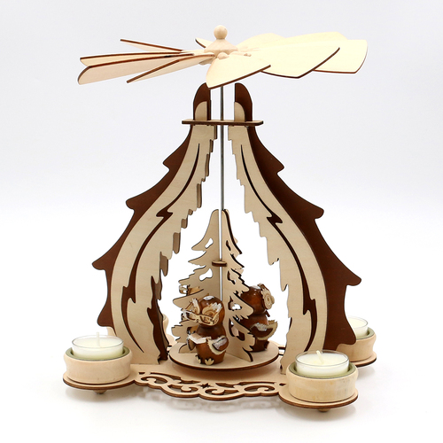 28cm Owls Christmas Pyramid image
