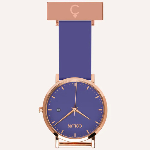 Rose Gold Nightingale Nurses Watch with Violet Purple Dial By Coluri