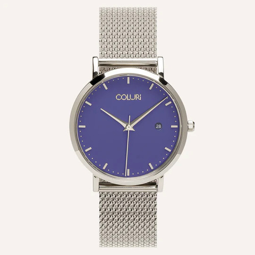Silver Kahlo Watch with Violet Purple Dial By Coluri