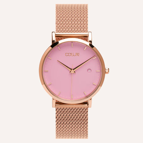 Rose Gold Kahlo Watch with Rose Pink Dial By Coluri