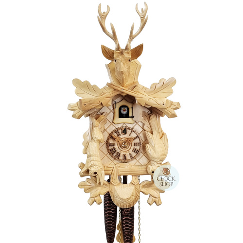 After The Hunt 1 Day Mechanical Carved Cuckoo Clock Natural 31cm By HÖNES