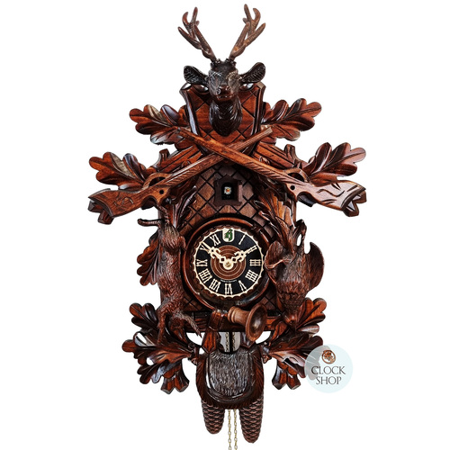 After The Hunt 8 Day Mechanical Carved Cuckoo Clock 56cm By HÖNES