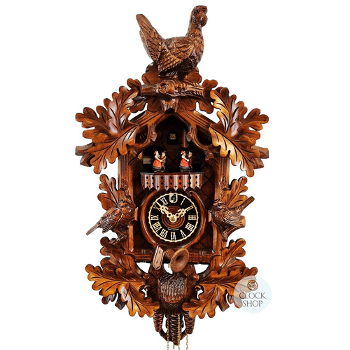 Birds & Grouse 1 Day Mechanical Carved Cuckoo Clock 47cm By HÖNES