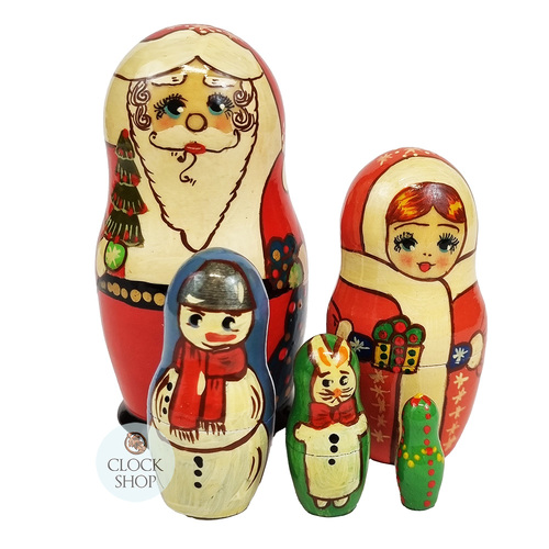 Santa Family Russian Dolls- 11cm (Set Of 5)