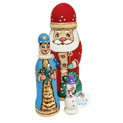 Woodburn Santa Russian Dolls- 19cm (Set Of 3)