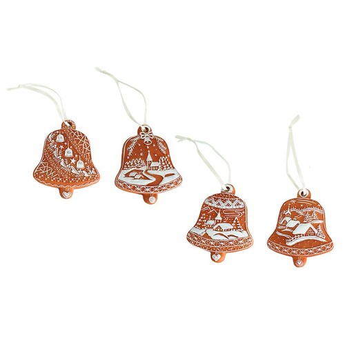 10cm Gingerbread Bell Hanging Decoration - Assorted Designs 