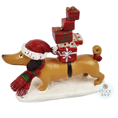 8cm Christmas Dachshund With Gifts