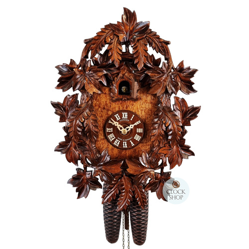 Leaves 8 Day Mechanical Carved Cuckoo Clock 51cm By SCHNEIDER