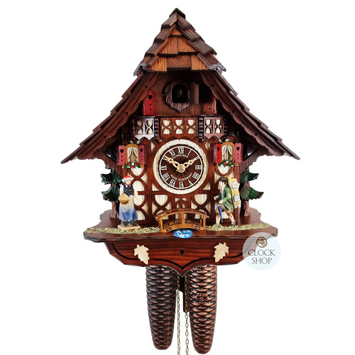 Clock Peddler 8 Day Mechanical Chalet Cuckoo Clock 33cm By SCHNEIDER