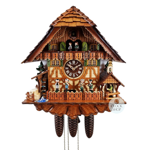 Band Players 8 Day Mechanical Chalet Cuckoo Clock With Dancers 68cm By SCHNEIDER