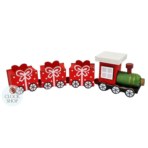 19cm Wooden  Red Train Christmas Decoration image