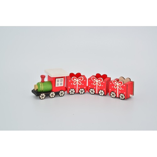19cm Wooden  Red Train Christmas Decoration