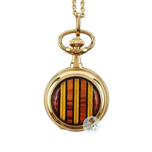 26mm Gold Womens Pendant Watch With Bold Stripes By CLASSIQUE (Roman)