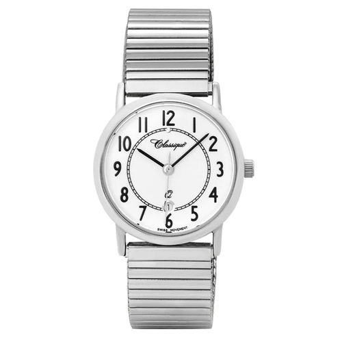 28mm Womens Swiss Quartz Watch With Stainless Steel Flexi Band By CLASSIQUE image